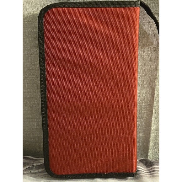 32  Disc CD Case DVD VCD Storage Organize Holder Carry Wallet Zipper Bag Red - Picture 2 of 8